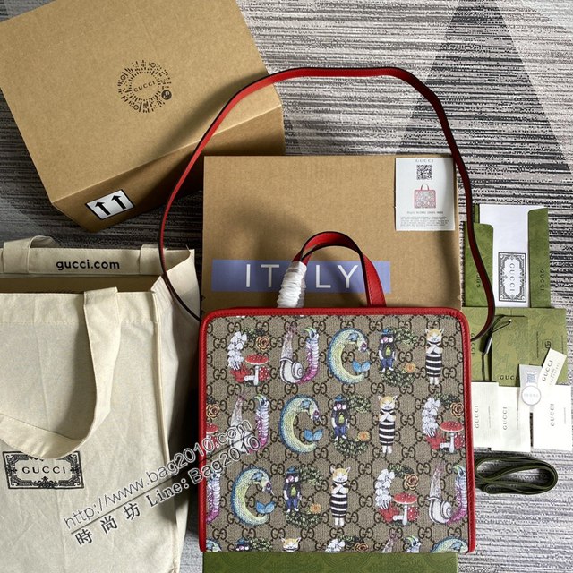 Gucci新款包包 古馳GG系列2021最新款兒童手袋 Gucci方形復古手提袋肩背包 612992  ydg3212